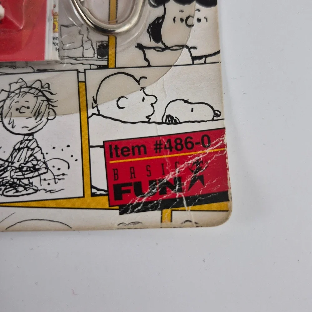 Vintage Peanuts Snoopy Woodstock Keychain Basic Fun Clip On Item 486-0 New
